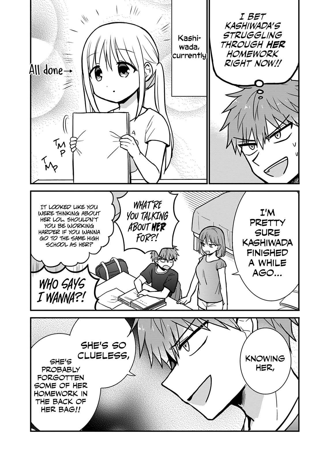 Expressionless Kashiwada-San And Emotional Oota-Kun Vol.3 Chapter 37.5: Kashiwada-San And Oota-Kun On The Night Before The New Semester - Picture 2