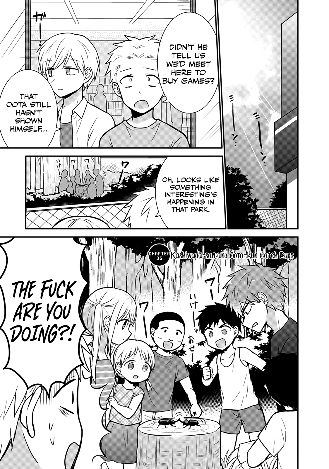 Expressionless Kashiwada-San And Emotional Oota-Kun Vol.3 Chapter 36: Kashiwada-San And Oota-Kun Catch Bugs - Picture 2