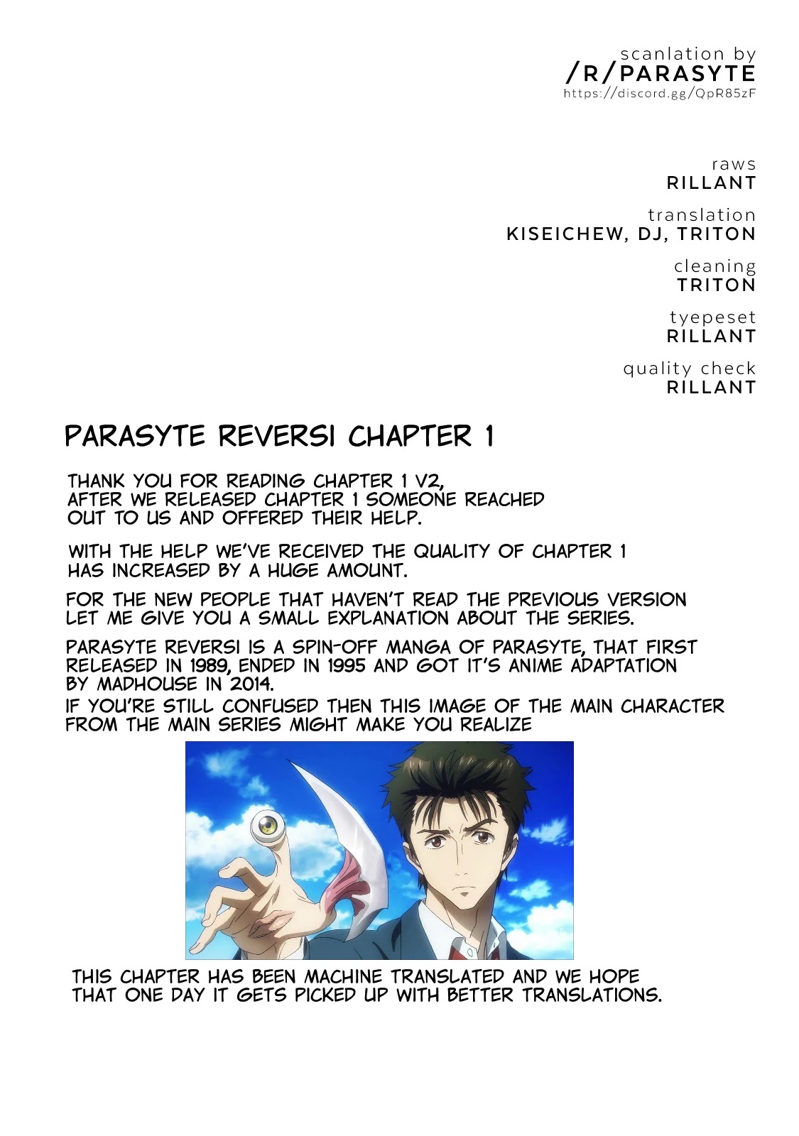 Parasyte Reversi Chapter 1: The Chosen Boy - Picture 2