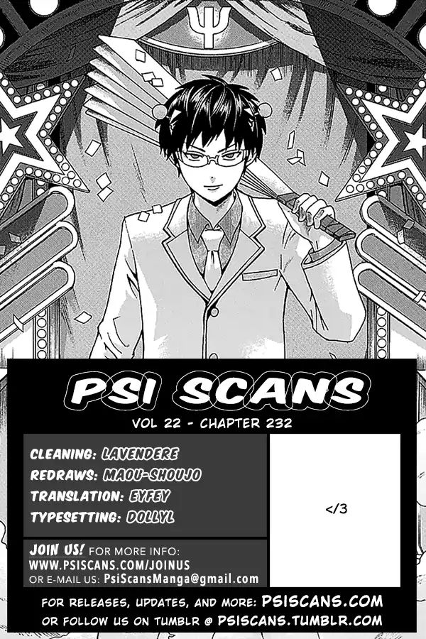 Saiki Kusuo No Sainan Chapter 232: Out Of Sync Boy Girl Relapsionships (Second Half) - Picture 1