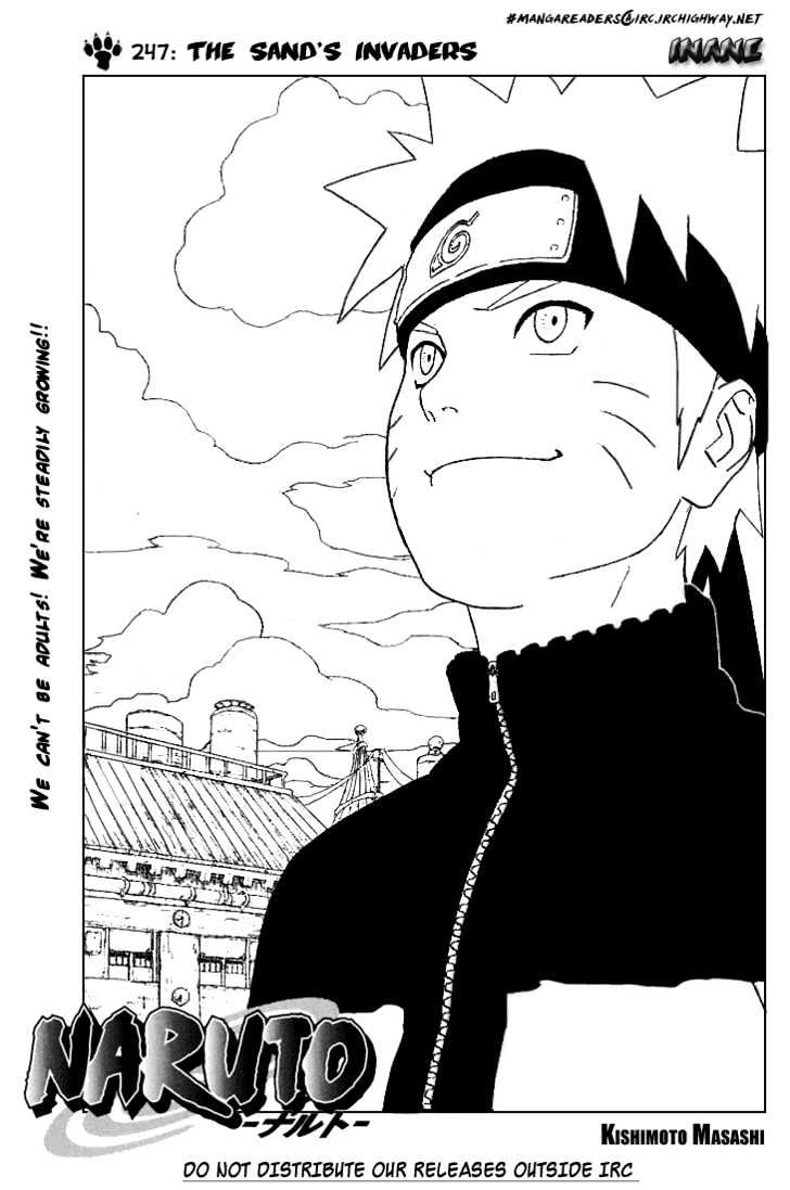 Naruto Vol.28 Chapter 247 : The Sand's Invaders - Picture 1